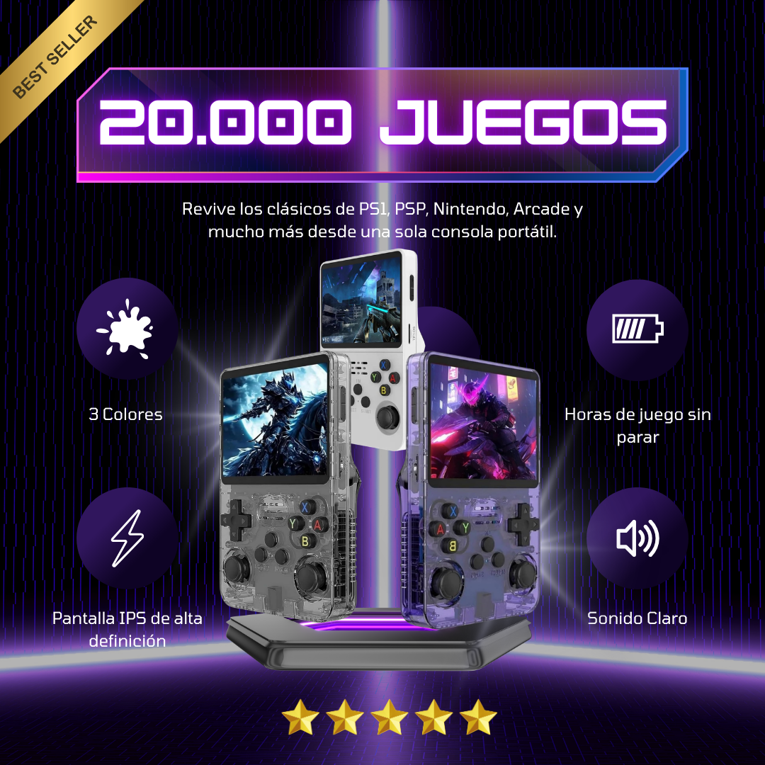 Consola Retro Portátil con 20.000 Juegos Clásicos